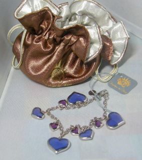 New Angelique de Paris Purple Heart Sterling Silver Bracelet