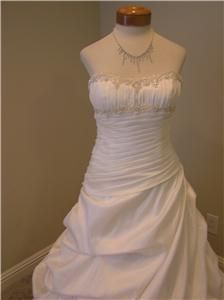 Alfred Angelo 2049 Wedding Dress Bridal Gown w Pick Up Skirt DW Size 8 