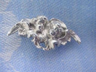 Victorian Link Angell L O Sterling Angels Cherubs Brooch Gorgeous 