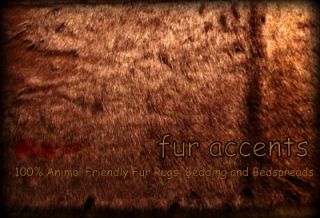 Realistic Faux Fur Bear Skin Accent Rug Plush Brown Pelt Shaggy 