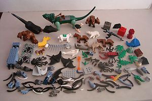 Lego Animal Lot Figures Parts Pieces 3 Headed Dog Shark Horse Dinosaur 
