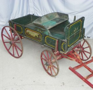  Wooden Goat Wagon or Small Animal Pull Type Wagon with Seat