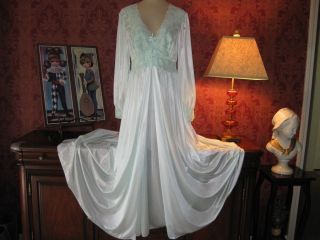 Vtg Shadowline Nightgown Robe Set SPANDEX Nylon Gown Peignoir Negligee 