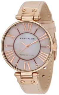 Anne Klein Womens 10 9918RGLP Leather Rosegold Tone Pink Leather 