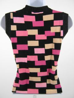 you are bidding on an anna molinari black pink sleeveless shirt top in 