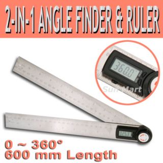 2in1 Digital Angle Finder Meter Protractor Ruler 360°