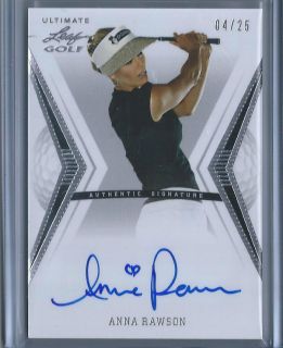   LPGA Rookie Leaf Ultimate Golf Card Base Silver Auto Anna Rawson 04 25