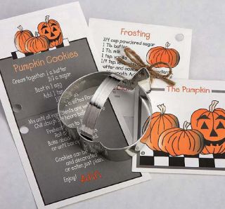 NEW Ann Clark Tin Pumpkin Cookie Cutter w/ Recipe Card Attatched Made 