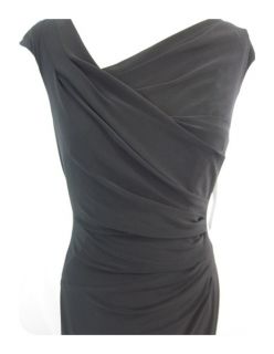 New Ralph Lauren Black Cap Sleeve Asymmetrical V Neck Sheath Dress 8 $ 