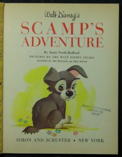 Walt Disneys Scamps Adventure Little Golden Book 1958