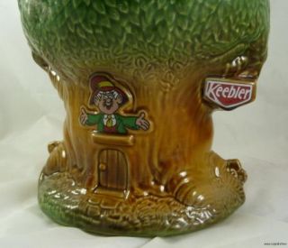   Keebler Treehouse Cookie Jar 350 USA Tree House Pottery Retro Kitchen
