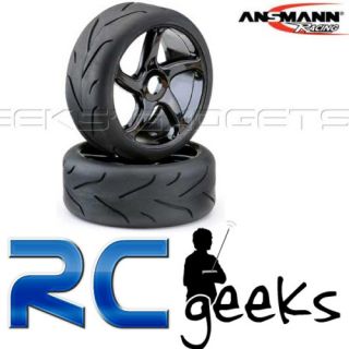 Ansmann Racing RC Cars 1 8 Buggy Tyre and Wheel Set Street 214000029 