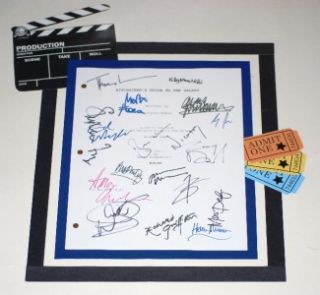 The Hitchhikers Guide to The Galaxy Signed Movie Script rpt Zooey 