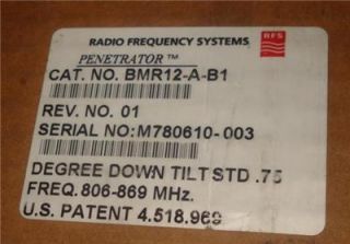 RFS Radio Frequency Systems Penetrator Antenna BMR12 A B1 806 869 MHz 