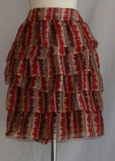 Anna Sui for Anthropologie southwestern pattern tiered skirt 10 medium 