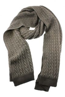 Anne Klein New Gray Wool Cable Scarf Wrap One Size BHFO