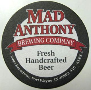 Mad Anthony Brewing Beer Coaster Mat Fort Wayne Indiana