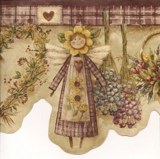 Country angel basket flower heart star candle berry herb wallpaper 