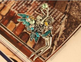   Jewelry Retro Rhinestone Angel Wings Girl Color Pin Brooch
