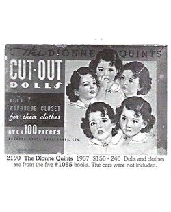Dionne Quintuplets Cut Out Dolls c1937 Great Condition