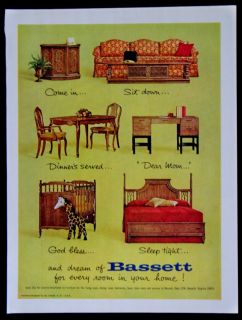 Vintage 1967 Bassett Furniture Magazine Ad Leo Jiranek