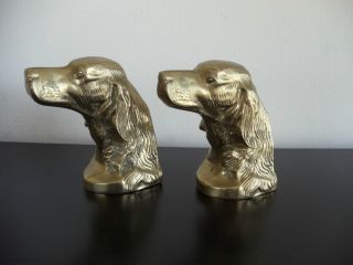 Antique Brass Vintage Pair of Irish Setter Dog Bookends
