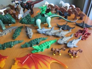 Huge Lego Animal Minifig Lot Boga Lizard Buckbeak Dragon Crocodile 