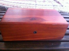 Vintage Lane Wood Cedar Trinket Box Chest