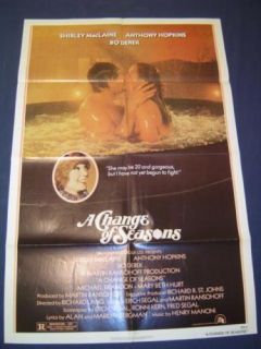 Change of Seasons 1980 Movie Poster Anthony Hopkins Bo Derek