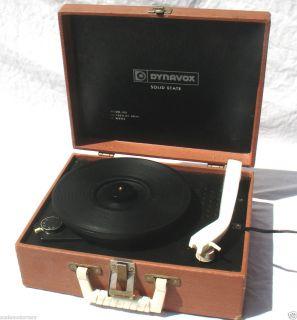 Vintage 1960s Dynavox 100 Portable Turntable Phonograph Record Player 