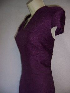 ANTONIO MELANI Taini Purple V Neck Cap Sleeve Versatile Dress 12 NEW