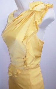 Antonio Melani Allison Bright Yellow Gold Silk Cocktail Evening Dress 
