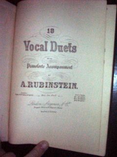 Anton Rubinstein Scores Vocal Duets Soprano Piano