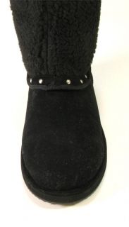 by Guess Womens Shoes Anya Booties Foldover Faux Fleece Cuff Black 