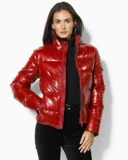 Ralph Lauren Antrim Red Glossy Logo Puffer Ski Jacket Coat L