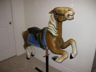 Antique Vintage Wood Carousel Horse Off Actural Carousel