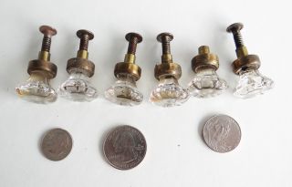 nice set of small antique moulded glass furniture knobs