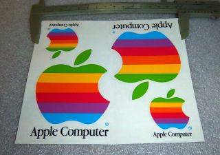   Wozniak 1983 Apple Computer Color Logo Peel Decal New Old Stock