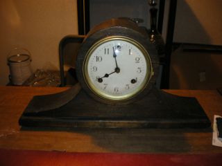 Vintage Waterbury Key Wind Mantle Clock Tambour Case