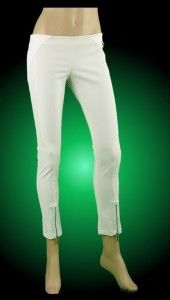   Franchi Celyn B White Stretch Cropped Zipped Capri Pants 44 10