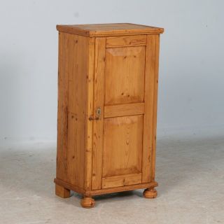 Antique Small Russian Single Door Pine Cabinet Nightstand Circa 1890 