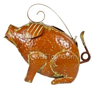   Metal Rustic Iron Antique Copper Finish Water Can Piggy Decor