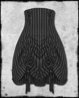 Spin Doctor Steampunk Victorian Pinstripe Corset Skirt