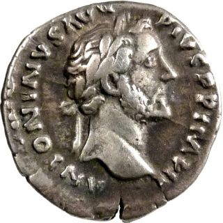 ANTONINUS PIUS Ancient Roman Silver Denarius Coin PAX Rome Mint 155 AD 