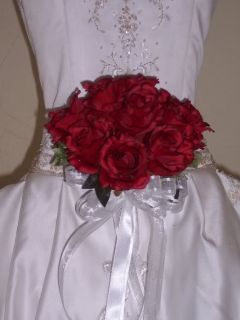 Alex Round Silk Rose Bridal Bouquet Wedding Flowers 154