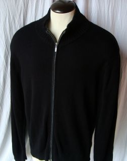 Apt 9 Cashmere Zip Cardigan Golf Sweater Mens XXL 2XL Black