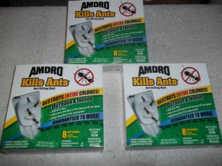 Amdro Ant Killing Bait Kills Ants Ant Killer Lot of 3 8 Traps per Pack 