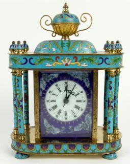 Marvelous Vintage Chinese Cloisonné Mantle Clock