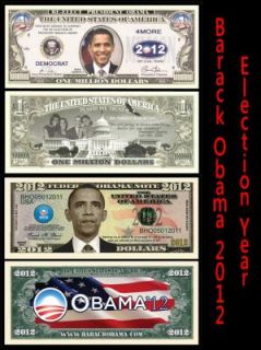 99 Barack Obama 2012 Election Novelty Dollar Bill Money