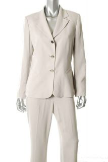 Anne Klein $280 Ivory Winter White Pant Suit 10 New